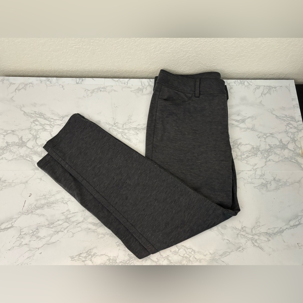 VINTAGE Contact Womens Size L Straight Leg Pants Dark Gray Stretch Dress Work​​